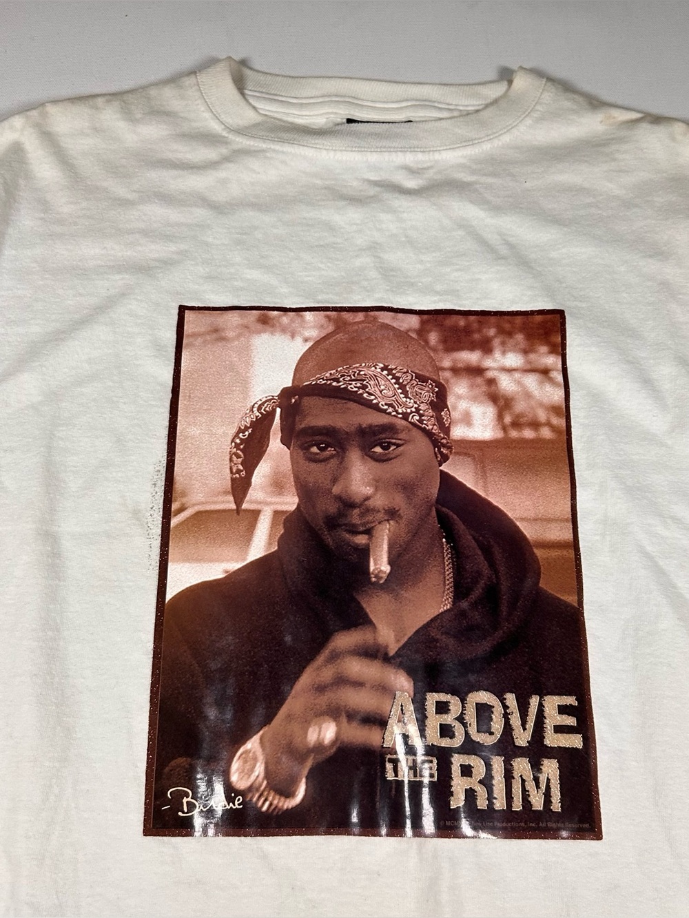 Vintage 90s Tupac Above The Rim Rap Shirt Single Stitch Changes Tag White XXL